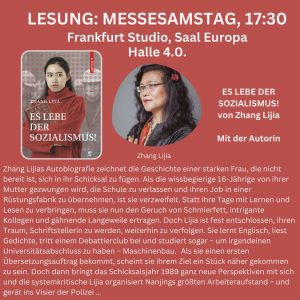 Lesung "Es lebe der Sozialismus" mit Zhang Lijia, Drachenhaus Verlag